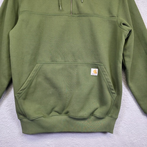Carhartt Hoodie Mens M Green Loose Fit Rain Defender Utility Workwear Sweatshirt - Picture 8 of 15